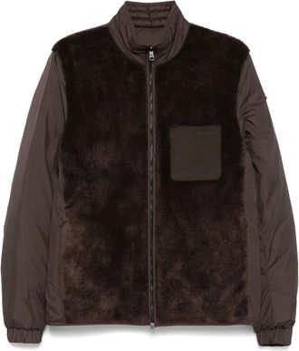Moncler Giacca con applicazione logo - Marrone