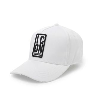 Dsquared2 Be Icon Logo Baseball Cap - male - Dsquared2 - Hats & Caps - White - ONE SIZE - Accessories