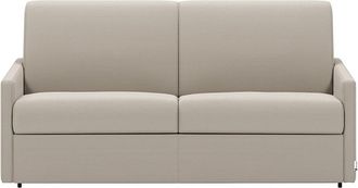 VENTE-UNIQUE.COM Sof&aacute; cama poli&eacute;ster 2 plazas beige 150x223cm