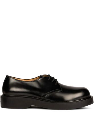 Sandro round-toe leather derby shoes - Black