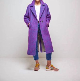 Avoca Reflections Light Donegal Herringbone Coat In Refleck