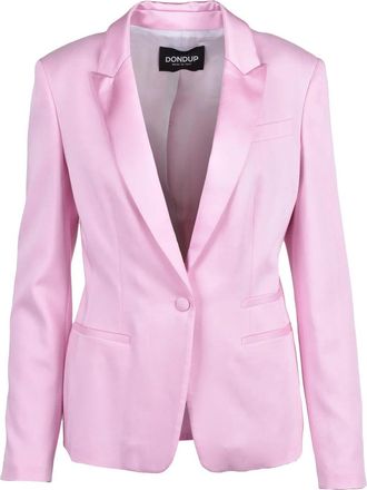 Dondup Pink Cotton Viscose Elastane Fitted Jacket