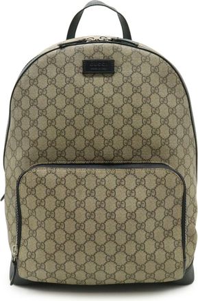Gucci Beige Black Gg Supreme Backpack (Pre-Owned)