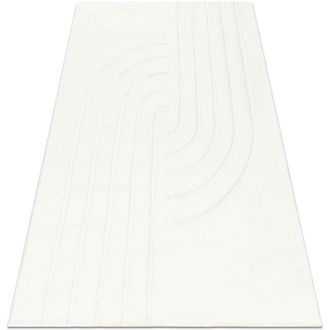 RugsX Alfombra, Lavable Curvy Blanca 11 Curves, Estructural, Con Relieve, Felpa White 160x220 Cm