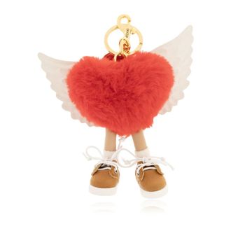Moschino Bag Accessories, female, Red, Size: ONE SIZE Heart Wings Keyring