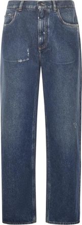 Dolce & Gabbana Denim Katoenen Broek - Heren - Regular Fit Jeans - Blauw - XL - Katoen - Jeans