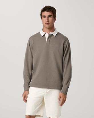 Vuori Clothing Long Sleeve Cypress Rugby | Smokey Taupe | Medium
