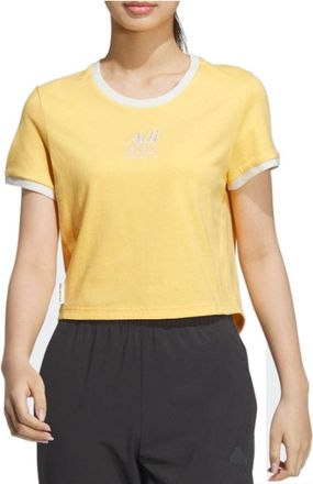 adidas (WMNS) adidas Small Logo T-Shirt Asia Sizing Yellow JI6879