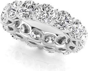 Allurez Round Cut Lab Grown Diamonds Eternity Ring Wedding Band 14K White Gold (8.52ct)