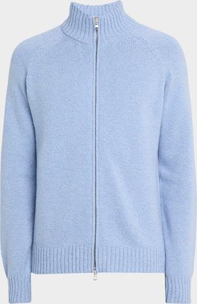 Bergdorf Goodman Mens Mouline Full-Zip Sweater