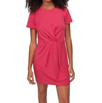 Nation Ltd Fortuna Twisted T-Shirt Dress In Hibiscus