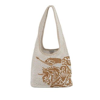 Burberry Pre-owned Burberry Crochet Viscose Equestrian Knight Tote 3MZL61WQ1ZNO7VDP