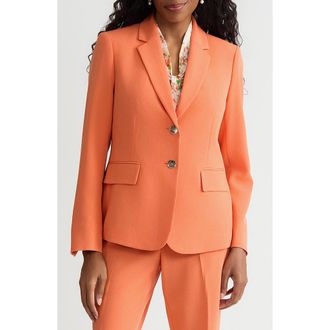 Kasper Two-Button Blazer in Mandarin at Nordstrom, Size 14
