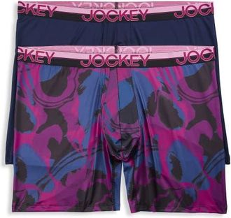 Jockey Big & Tall 2-pk Infinite Cool Boxer Briefs V1 in Idle Marble at Nordstrom, Size 3X Big