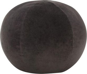 vidaXL Puf de terciopelo de algodón gris antracita 50x35 cm vidaXL