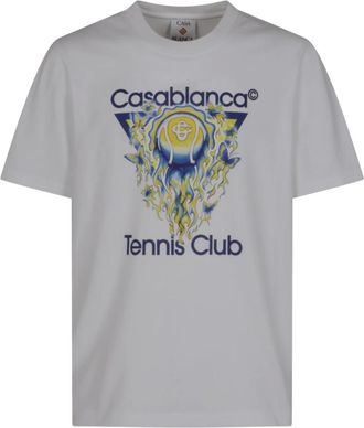 Casablanca T-Shirts, male, White, XL, Tennis Club Icon Classic T-Shirt