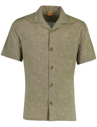 Mos Mosh Mos Mosh overhemd khaki met bladerprint