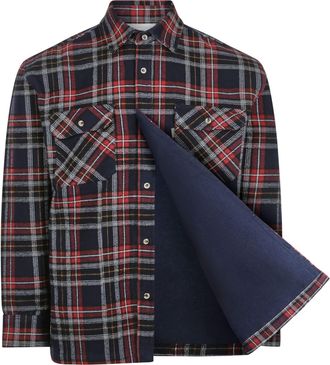 Champion Mens Kenmore Brushed Cotton Lined Long Sleeve Overshirt-Navy-Large-Max 47,120cm