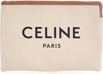 Celine Pre-owned Celine Large Canvas Logo Clutch Ladies W-IE-3189
