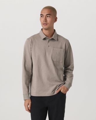 Vuori Clothing Long Sleeve Coronado Rugby | Walnut Heather | Medium