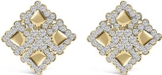 House of Brilliance 18K Yellow Gold Diamond 5 1/5 Cttw Geometric Cluster Stud Earrings