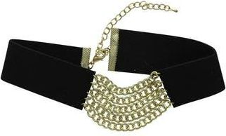 Olivia Welles Samara Faux Suede & Chain Choker in Gold/Black at Nordstrom Rack