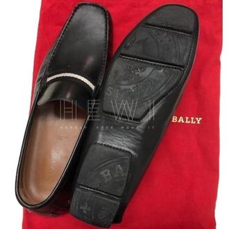 Bally Mens Black Stitch Detail Loafers Size 44