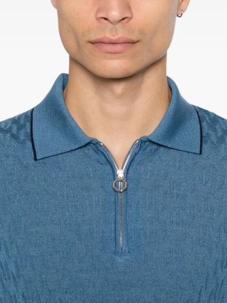 Stefano Ricci Mens Geometric-Pattern Zip-Fastening Polo Shirt Aw26 M