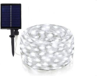 Trade Shop Trade Shop - Tira Led Led 10mt Con Panel Solar Cadena De La Cadena De La Cadena Decoraciones Kyp-10