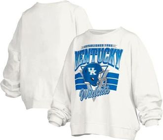 Pressbox Womens Pressbox White Kentucky Wildcats Janice Retro Logo Oversized Pullover Sweatshirt at Nordstrom, Size Xx-Large