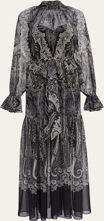 Kobi Halperin Connell Tiered Paisley-Print Maxi Dress