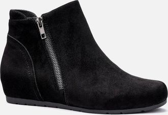 Hotter Womens Avebury Womens Low Wedge Ankle Boots - Black - Size: 6