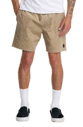 Rvca Escape Elastic Cord II Floral Corduroy Shorts in Coyote at Nordstrom, Size Xx-Large