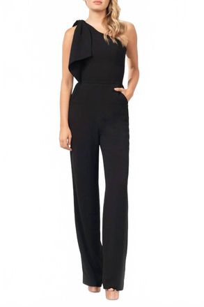 Dress The Population Tiffany One-Shoulder Jumpsuit In Black