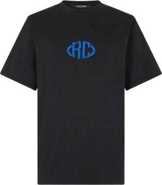 Roberto Cavalli Monogram Katoenen T-shirt Ronde hals Korte mouwen - Heren - T-shirts - Zwart - S - Katoen - Tops