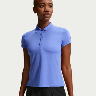 Nike Womens Golf Club Dri-FIT UV Short-Sleeve Golf Polo in Blue | IF5959-570