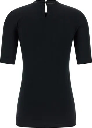 Brunello Cucinelli Ribbed Cotton Jersey T-shirt - Black