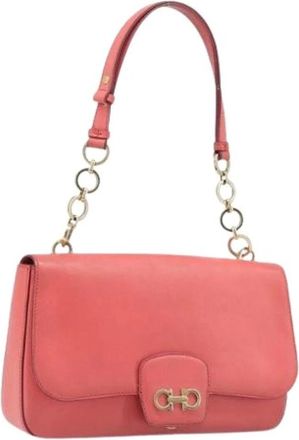 Ferragamo Pre-owned Shoulder Bag - Dames - Vintage Schoudertas - Roze - ONE Size - Leer - Vintage