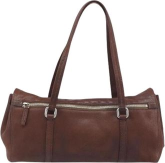 Prada Pre-owned Leren Schoudertas - Dames - Vintage Schoudertas - Bruin - ONE Size - Leer - Vintage