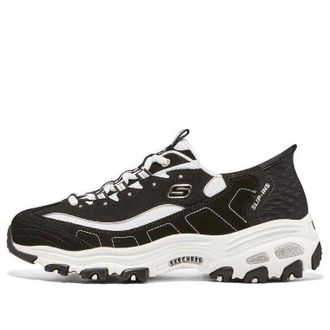 Skechers (WMNS) Skechers DLites 1.0 Chunky Sneakers Black White 150030-BKW