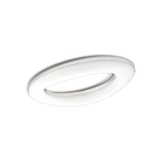 Netlighting Oakley Flush Ceiling 40W LED 3000K 3200lm Chrome Frosted Acrylic in Grey