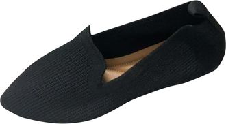 Generic Black Womens Lightweight Pointed Toe Flats with Flexible Construction for Walking and Casual Wear