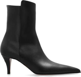 Alexander McQueen Gehakte enkellaarzen - Dames - Laarzen met Hak - Zwart - 37 EU - Leer - Schoenen
