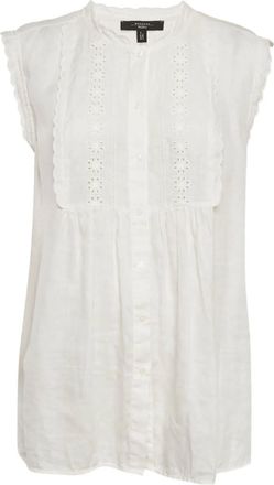 Max Mara Blouse met borduurwerk en ringlets - Wit