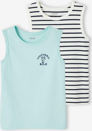 Vertbaudet 2er-Pack Jungen Tr&auml;gershirts mit Recycling-Baumwolle set gr&uuml;n