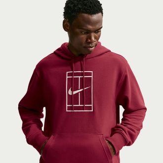Nike Mens Court Slam Dri-FIT Fleece Tennis Hoodie in Red | IM6637-677
