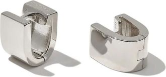 Otiumberg Chunky vierkante Huggie oorbellen - Zilver