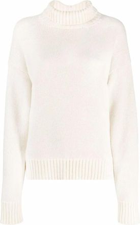 Jil Sander Cashmere Blend Turtleneck Trui - Dames - Cashmere truien - Beige - 2XS - Polyester - Truien & Vesten