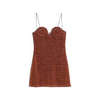 Os&eacute;ree Lumi&egrave;re Shell Metallic-effect Mini Dress