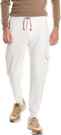 Brunello Cucinelli Off White Cotton Cargo Trousers, Size 3XL